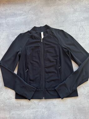 Lululemon Lab Rare Geo Honeycomb Zip Jacket, Black, Size 10